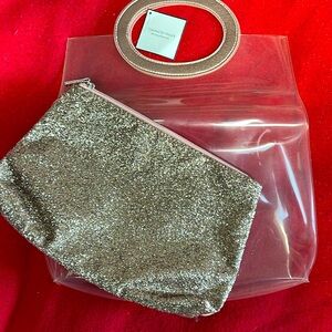 NWT, make up pouch with clear accessory bag